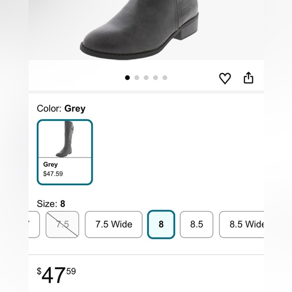 NIB Karen Scott Gray Knee-High Vegan Leather Women's Riding Boots - Picture 9 of 9